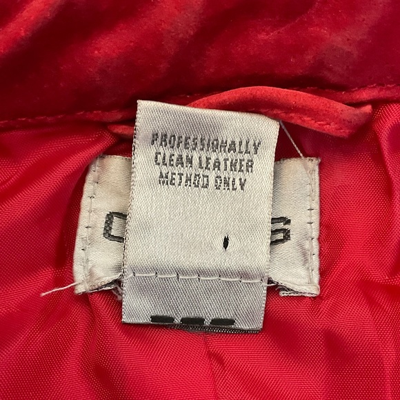 Chico's Red Suede Jacket coat zip bomber jacket plus size  XL/16 zip leather - Picture 14 of 15